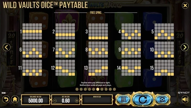 Wild Vaults Dice - tela Card Gamble com duplicação por cor de carta